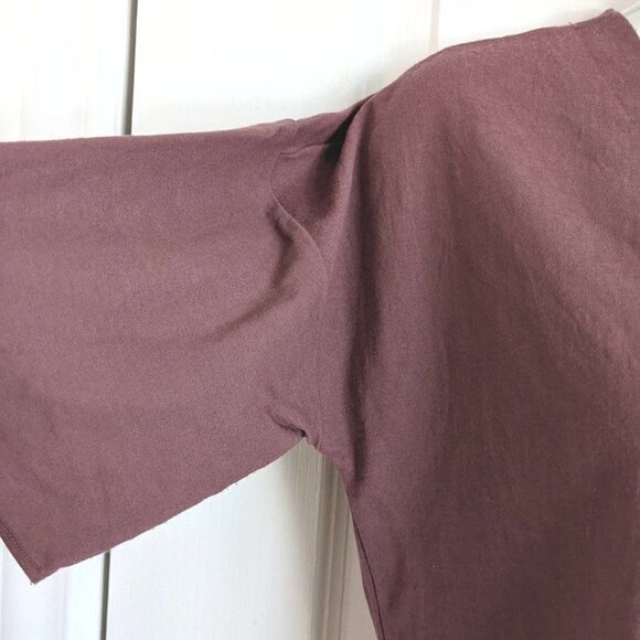 MOD REF Tie Front Button Down Crop Top mauve earthy tone Small @F1 - Picture 5 of 10